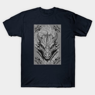 Card of The Dragon BW T-Shirt